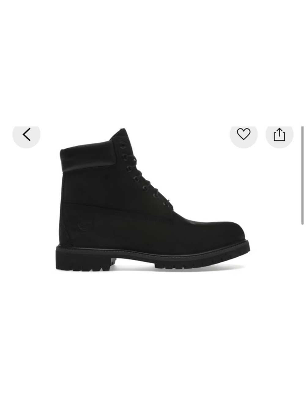 Size 9.5 Timberland 6" Boot Black Nubuck Premium